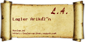 Lagler Arikán névjegykártya